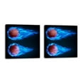 OWNSERIES Ball Blue Fire Pattern 2PC Canvas Wall Art Paintings for