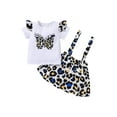 thumbnail image 1 of Seyurigaoka Girls Lovely Suspender Skirt Suit, Butterfly Print Tops + Leopard Print Suspender Skirt, 1 of 9