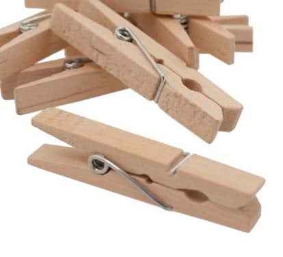 Wood Natural Clothespins with Metal Springs Wooden Clothes Pins 60 pieces 