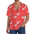 thumbnail image 1 of Fotbe Cartoon Rooster Camisa Estampada de Manga Corta para Hombre, Casual de Verano, Estilo Playero, Sin Arrugas-Medium, 1 of 5