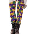 thumbnail image 4 of Hvot&aat Women Mardi Gras Leggings Stretch High Waisted Yoga Pants Sparkly Printed Carnival Party Pant, 4 of 5