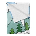 thumbnail image 2 of Northwoods Soft Flannel Fleece Throw Blanket, Cartoon Winter Mountains Landscape Cold Weather Illustration Christmas Season, Cozy Plush for Indoor and Outdoor Use, 50" x 70", Multicolor, by Ambesonne, 2 of 5