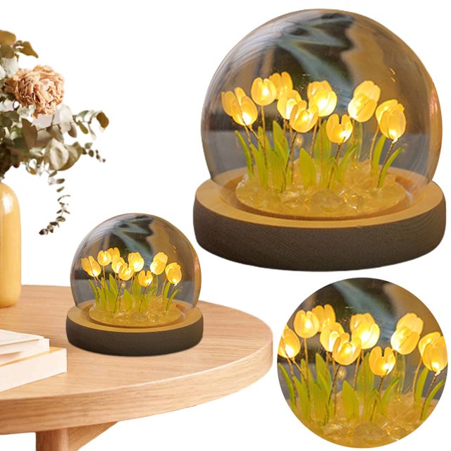Lámpara Flores Artificial Mesa Tulipania Noche Dicatado