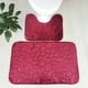 thumbnail image 1 of Set de alfombras de baño de dos piezas con alfombra en forma de U - 32x20" y 20x16" - Grueso de microfibra de 2" con respaldo antideslizante de PVC para baño y ducha, 1 of 5