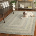 thumbnail image 5 of SAFAVIEH Braided Baxter Striped Machine Washable Reversible Area Rug, Beige/Light Grey, 2' x 4' Half Moon, 5 of 13