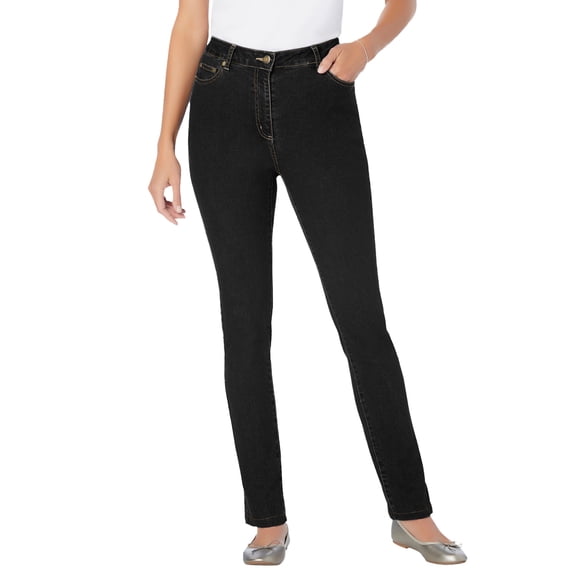 Woman Within Plus Size Stretch-Denim Slim-Leg Five-Pocket Jeans