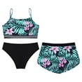 thumbnail image 4 of Alvivi Girls 3 Piece Bathing Suit Beach Swimwear Bikini Set with Shorts Athletic Tankini Swimsuits Lily&Black 12, 4 of 5