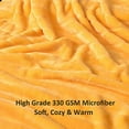 thumbnail image 5 of Bertte Plush Throw Blanket Super Soft Fuzzy Warm Blanket | 330 GSM Lightweight Fluffy Cozy Luxury Decorative Stripe Blanket for Bed Couch - 50"x 60", Yellow, 5 of 7