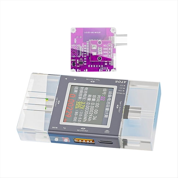 Probador USB con Pantalla Digital Multifunción, Monitor de Voltaje y Corriente, Medidor de Potencia con Sensor Digital 4 en 1.