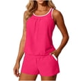 thumbnail image 6 of Busydd Tankini Swimsuits for Women Trendy Solid Color Tankinis Beachwear Round Neck Built In Bra Tank Top and Pockets Boyshorts Womens Bathing Suits M, 6 of 10