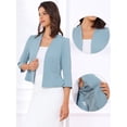 thumbnail image 2 of DARING DIVA Women's Open Front 3/4 Sleeve Peplum Business Blazer XL Blue, 2 of 6