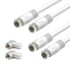 thumbnail image 1 of Rfadapter Cable Coaxial Corto Paquete De 2 Cables Coaxiales De 1 Pie Cable Rg6 Con Conectores De Ángulo Recto Blanco Cables Coaxiales Digitales Con Escudo De 75 Ohmios Con Conectores F-Macho Ideal Par, 1 of 5
