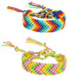 thumbnail image 1 of 2pcs Divers Couleur Fierté Tressé Bracelet Arc-en-Ciel, 1 of 5