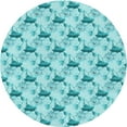 thumbnail image 1 of Ahgly Company Machine Washable Indoor Round Transitional Tron Blue Area Rugs, 7' Round, 1 of 7