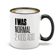 Shop4Ever® I Was Normal 2 Kids Ago Ceramic Coffee Mug Cup Gift for Mom Dad (Black Handle 11 oz.)