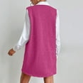 thumbnail image 4 of BLTIBY Sweater Vest Dress for Women Casual V Neck Sleeveless Casual Soft Knit Stretch Lightweight Y2K Pullover Tank Dresses with Pocekts Hot Pink M, 4 of 9