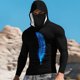 thumbnail image 1 of Ceisia Feather Print Hooded Top Men's Slim Fit Long Sleeve UV Protective Face Mask Shirt Black M Gifts, 1 of 5