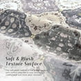 thumbnail image 4 of Balacho Floral Mosaic Boho Patchwork Quilted Faux Wool Area Rug, 5' x 8', Gray, 4 of 8