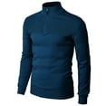 thumbnail image 3 of H2H Mens Casual Slim Fit Pullover Sweaters Long Sleeve Knitted Fabric Tops 1/4 Quarter Neck Style (CMOSWL057), 3 of 6