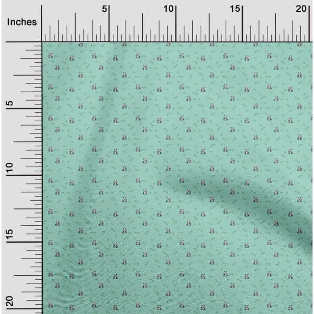 oneOone Tissu en Coton Flex Feuilles & Panda Animal Imprimé 1 Yard 40 Pouces de Large