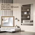 thumbnail image 4 of 12 Pcs Self Adhesive Acrylic Mirror Tiles,10 x 15cm/4" x 6" Frameless Mirror Tiles,Flexible Mirror Sheets Non-Glass Mirror Stickers Rectangular Small Mirror Plates Trays for Home Walls Decor, 4 of 5