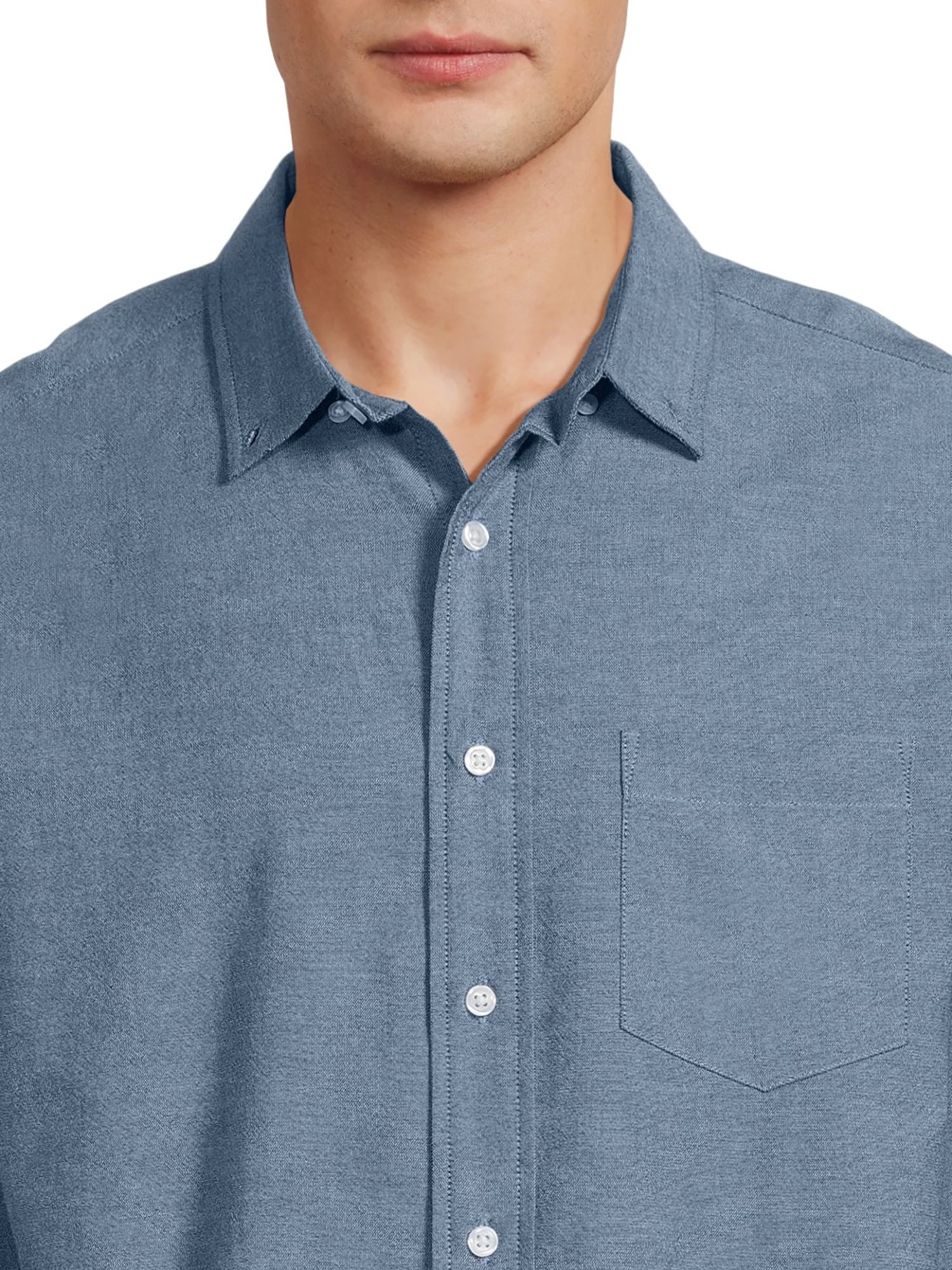 George Men's Long Sleeve Poplin Button-Up Shirt