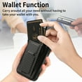 thumbnail image 5 of Compatible for iPhone 14 Carbon Fiber Texture Wallet Case with Credit Card Slots, Shockproof Protection Business PU Leather Flip Kickstand Phone Cover for iPhone 14, Black, 5 of 10