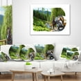 thumbnail image 4 of Designart Green Landscape with Horse - Abstract Throw Pillow - 16x16, 4 of 5