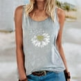 thumbnail image 3 of Fengqque Women's Casual Fashion Loose Round Neck Heart Sunflower Print Undershirt Tops, 3 of 3