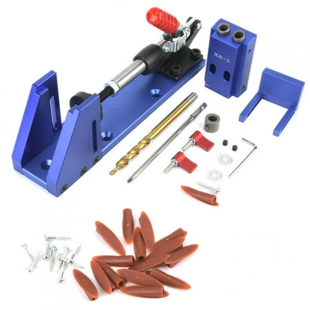 

Pocket Hole Drilling Jig Hole Drilling Jig Aluminum Alloy Convenient Reliable Durable With Toggle Clamp And Step Drill Bit For Woodworking Carpentry