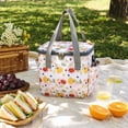 thumbnail image 4 of Insulated Tote Bag | Reusable Lunch Bag Leak Proof Cold Retention | Floral Work Lunch Bag for Adult Use | Great Holiday Gift | Polyester Tropical Pattern Bag, 4 of 6