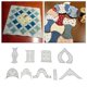 thumbnail image 5 of Paquete de 9 plantillas de acolchado, marcos de corte de patchwork de acrílico de movimiento libre, regla de edredón para de coser ,, 5 of 9