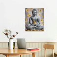 thumbnail image 2 of Buddha Canvas Wall Art Gold-foil: Zen Statue Textured Print with Lotus Flower for Buddhism Decor Inspirational for Room Decorations Ready to Hang, 2 of 5