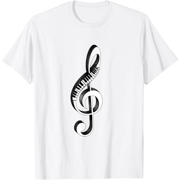 Cool Piano Art Men Women Musical Notes Piano Player Treble T-Shirt