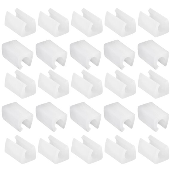 40Pack Rectangle Shaped Non-Slip Chair Leg Tips 12mm Plastic Furniture Feet White