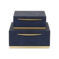 thumbnail image 3 of Zynova Square Gold Accented Box Set - Blue Faux Shagreen - Gold Metal Base -, 3 of 13