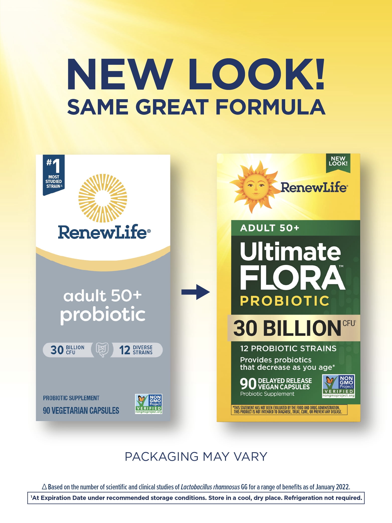 Renew Life Probiotic | Adult 50 Plus Probiotic Capsules | 30 Billion CFU | 90 Count