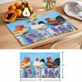 thumbnail image 6 of Vintage Rooster Placemats Set of 8 Spring Floral Farmhouse Animals Place Mats Indoor Wipeable Table Mats Washable Cloth Dining Table Placemats for Kitchen Holiday Party Home Decor 13x19 Inch, 6 of 9