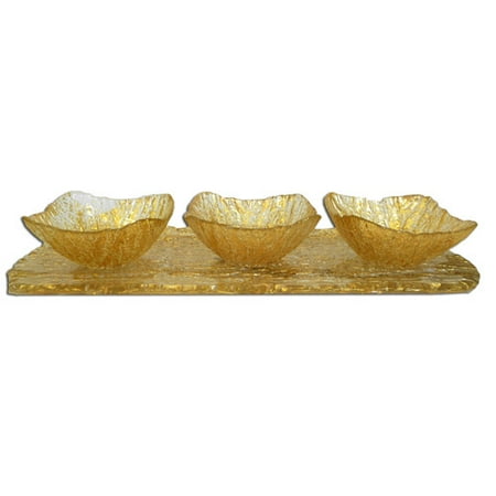 Classic Touch Trophy 3 Bowl Relish Dish
