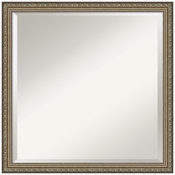 Amanti Art Parisian Silver Beveled Wood Wall Mirror 22.25 x 22.25 in.