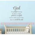 Religious Quote God has Perfect Timing Christian Wall Art Decal Sticker