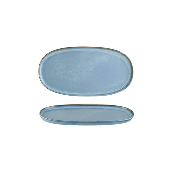 Sky 12" x 6.25" x h:0.75" Oval Blue Porcelain Platter
