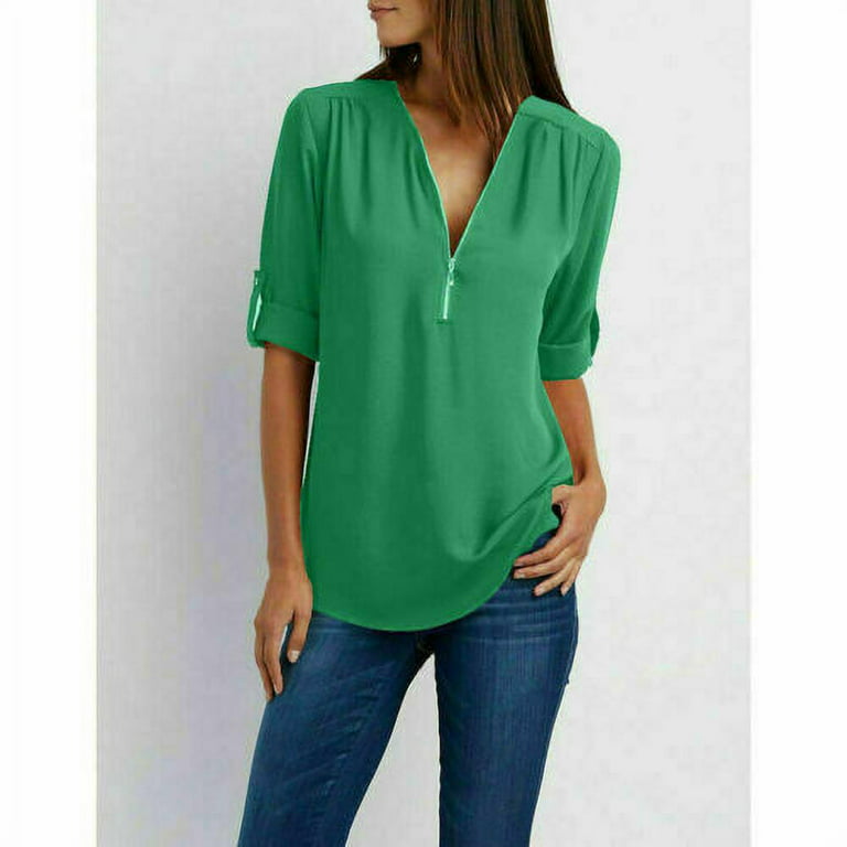RITERA Plus Size Tops for Women Green Tee Solid Color V Neck T Shirt Long  Sleeve Casual Blouses Army Fall Winter Shirts XL 14W 16W : :  Clothing, Shoes & Accessories