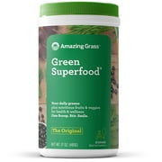 Amazing Grass Green Superfood: Organic Wheat Grass and 7 Super Greens Powder, 2 servings of Fruits & Veggies per scoop, Original Flavor, 60 Servings