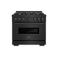 thumbnail image 2 of ZLINE 36 in. 5.2 cu. ft. Classic Dual Fuel Range with 6 Burner Gas Cooktop and Electric Convection Oven in Black Stainless Steel (CDRB-36), 2 of 2