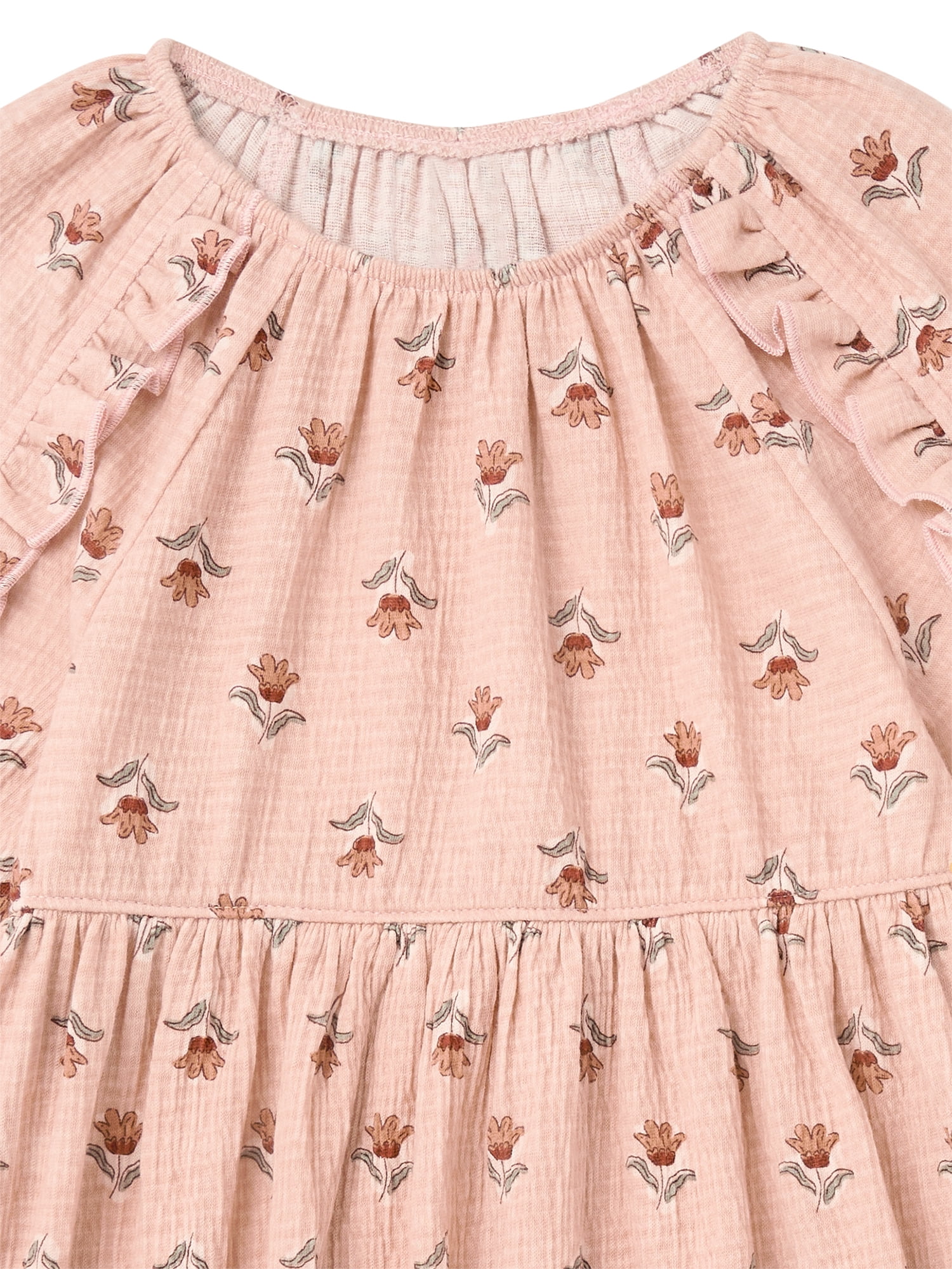 Modern Moments by Gerber Toddler Girl Dress with Ruffle Detail, Sizes 12 Months - 5T
