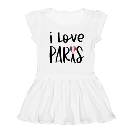 

Inktastic I Love Paris French Flag Heart Girls Toddler Dress