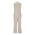 thumbnail image 5 of AHTJRT 2 Piece Pant Suits for Women Dressy Sleeveless V Neck Tops and Wide Leg Pants Sets Formal Business Casual Outfits Beige XXL, 5 of 7