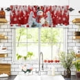 thumbnail image 3 of Christmas Ball Valances for Windows Snowman Gifts Xmas Tree Snowflake Red Rod Pocket Curtain Valance Window Treatment Short Curtains for Kitchen Living Room, 60"x14", 3 of 5