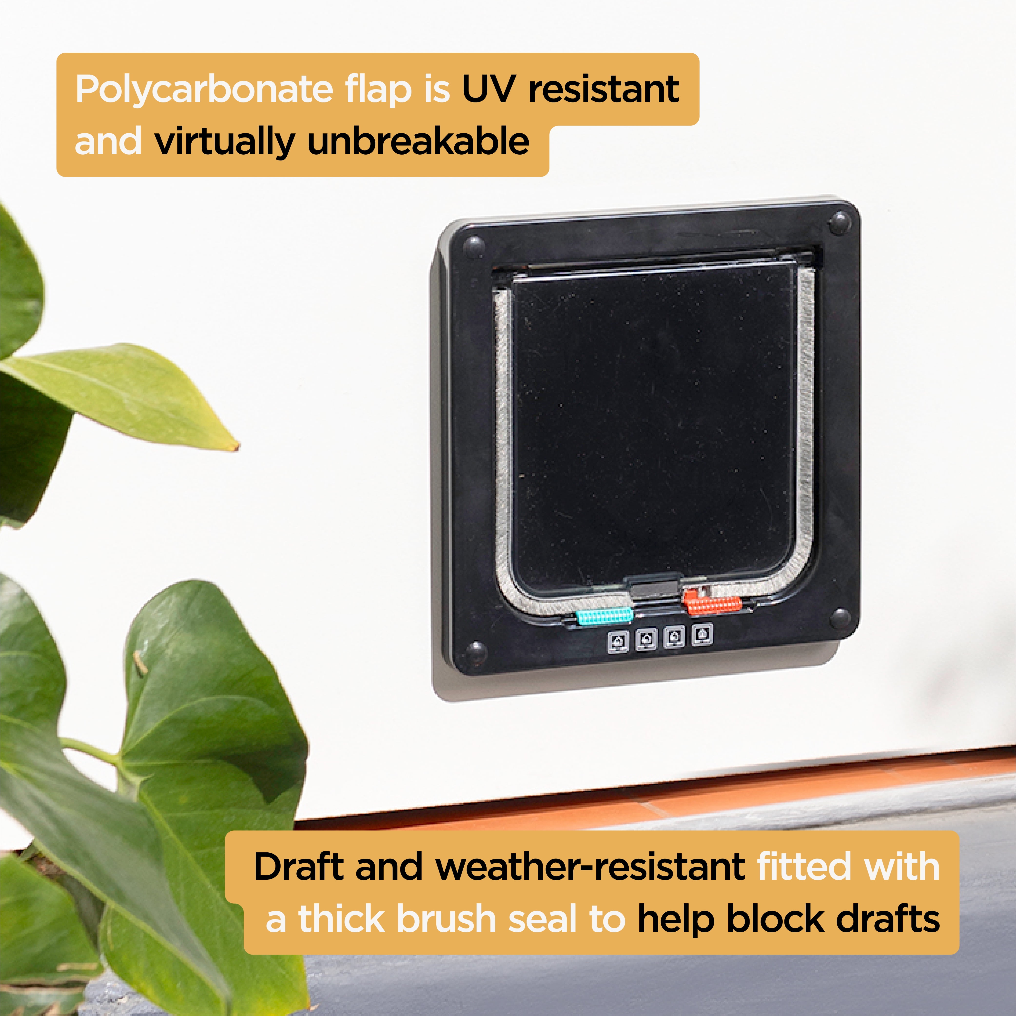 Hakuna Pets Black Small Cat Flap for Screens, Doors & Walls up to 1.97" Thick, for Cats up to 11 lbs